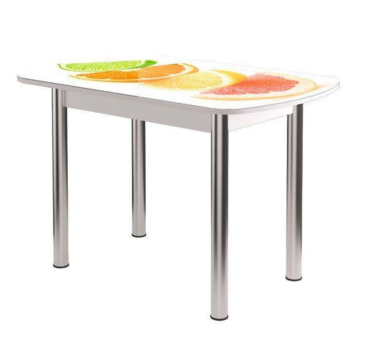 Стол Бостон-2 ф/п Микс, 1100*700 мм, белый/хром брифинг