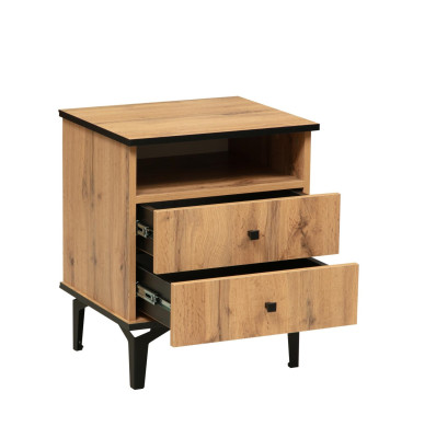 Тумба прикроватная Либерти 51.17 (опора метал. h=150мм) дуб вотан