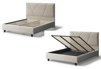 Кровать Ингрид, 1400*2000 мм, на опорах, бежевый