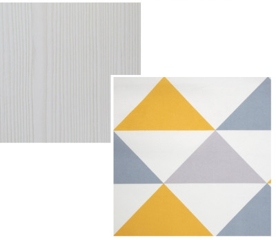 Кровать детская двухъярусная Карамель 75 бодега светлая (OТТО YELLOW) желтые треугольники