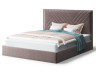 Кровать МИРА 2000*1600мм (без опор), велюр Бренди лайт 05 (кофе), (б/основания, б/матраса)