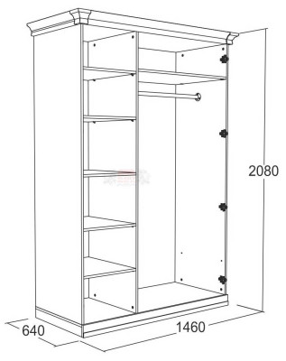 Шкаф для одежды и белья Ольга 18
