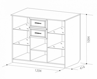 Шкаф-витрина с ящиками ГМ-9 Гармония-7