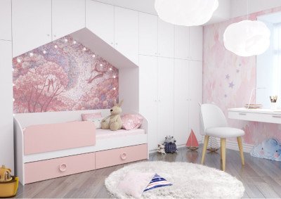 Детская кровать Baby 1,8 розовая