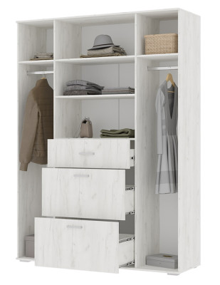 Шкаф Нельсон ШК-03 дуб крафт белый