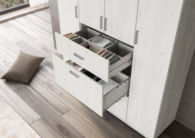 Шкаф Нельсон ШК-03 дуб крафт белый