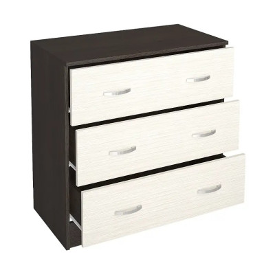 Комод РОНДА КМ-02 с 3-мя ящиками венге/беленый дуб