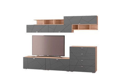 Гостиная Скайлайн, набор ДГ- 4, дуб сонома светлый/графит