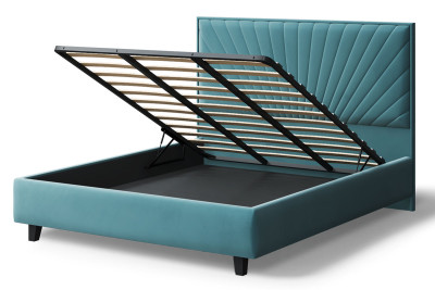 Кровать Леона, 2000*1800 мм, бирюзовый на ножках