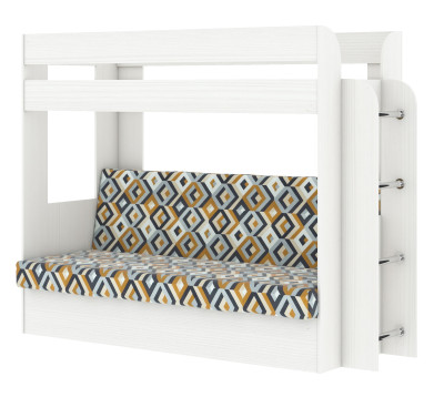 Кровать детская двухъярусная Карамель 75 бодега светлая (ESCADA OCHRA) коричневые ромбы