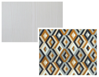 Кровать детская двухъярусная Карамель 75 бодега светлая (ESCADA OCHRA) коричневые ромбы