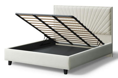 Кровать Леона, 2000*1800 мм, серо-белый на ножках