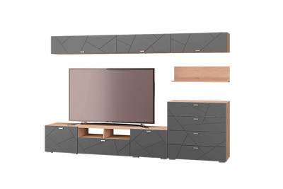 Гостиная Скайлайн, набор ДГ- 8, дуб сонома светлый/графит