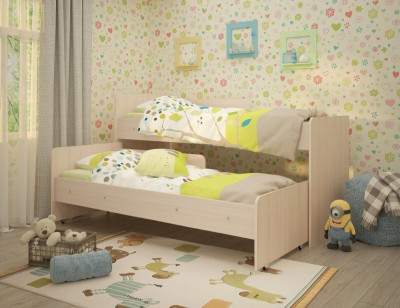 Кровать выкатная Радуга 80*160 ясень шимо