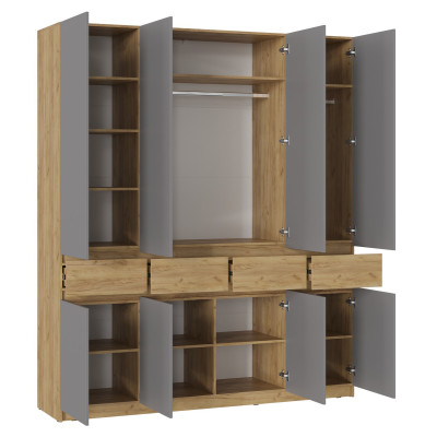 Шкаф 4створчатый ШК-004 Бостон серый