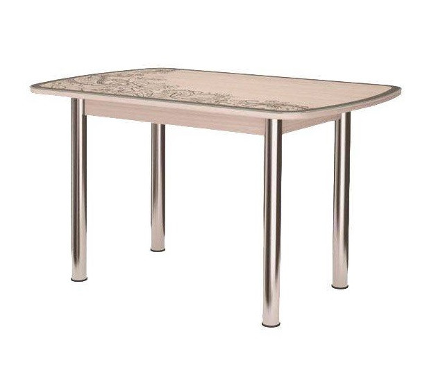 Стол овальный Бостон-2 Светлый, 1100*700 мм, светлый/хром брифинг