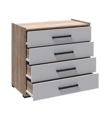 Комод СОНАТА 4 ящика Дуб сонома/Белый