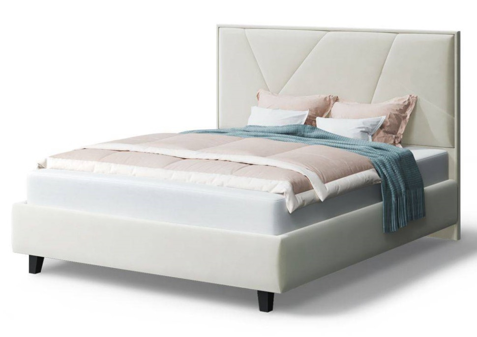 Кровать Ингрид, 1600*2000 мм, на опорах, серо-белый